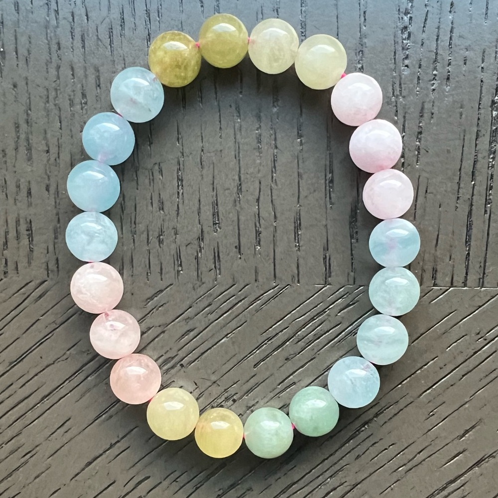 Morganite bracelet 8mm SIZE 6.5’